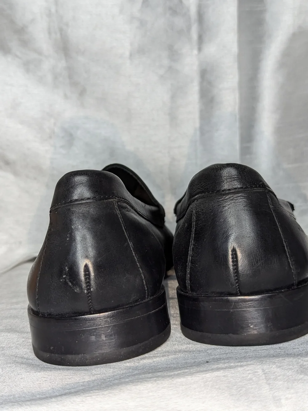 Cole Haan Men's Black Leather Slip-On Loafers Round Toe Rubber Sole US 10.5 M